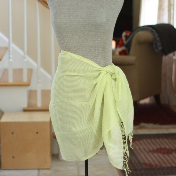 JIGSAW Light Celery Green Striped Scarf or Wrap - Picture 1 of 4